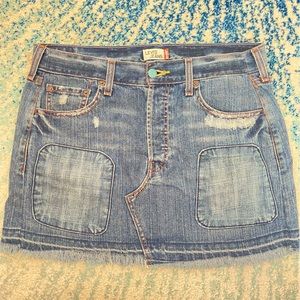Levi’s jeans skirt with pink stiching